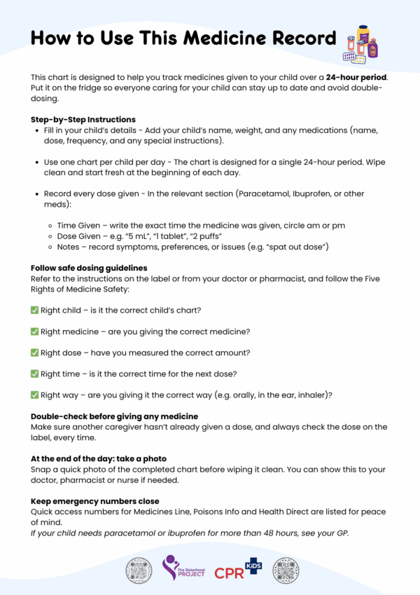 Magnetic wipe-clean Medicine Record (A4) - Image 3